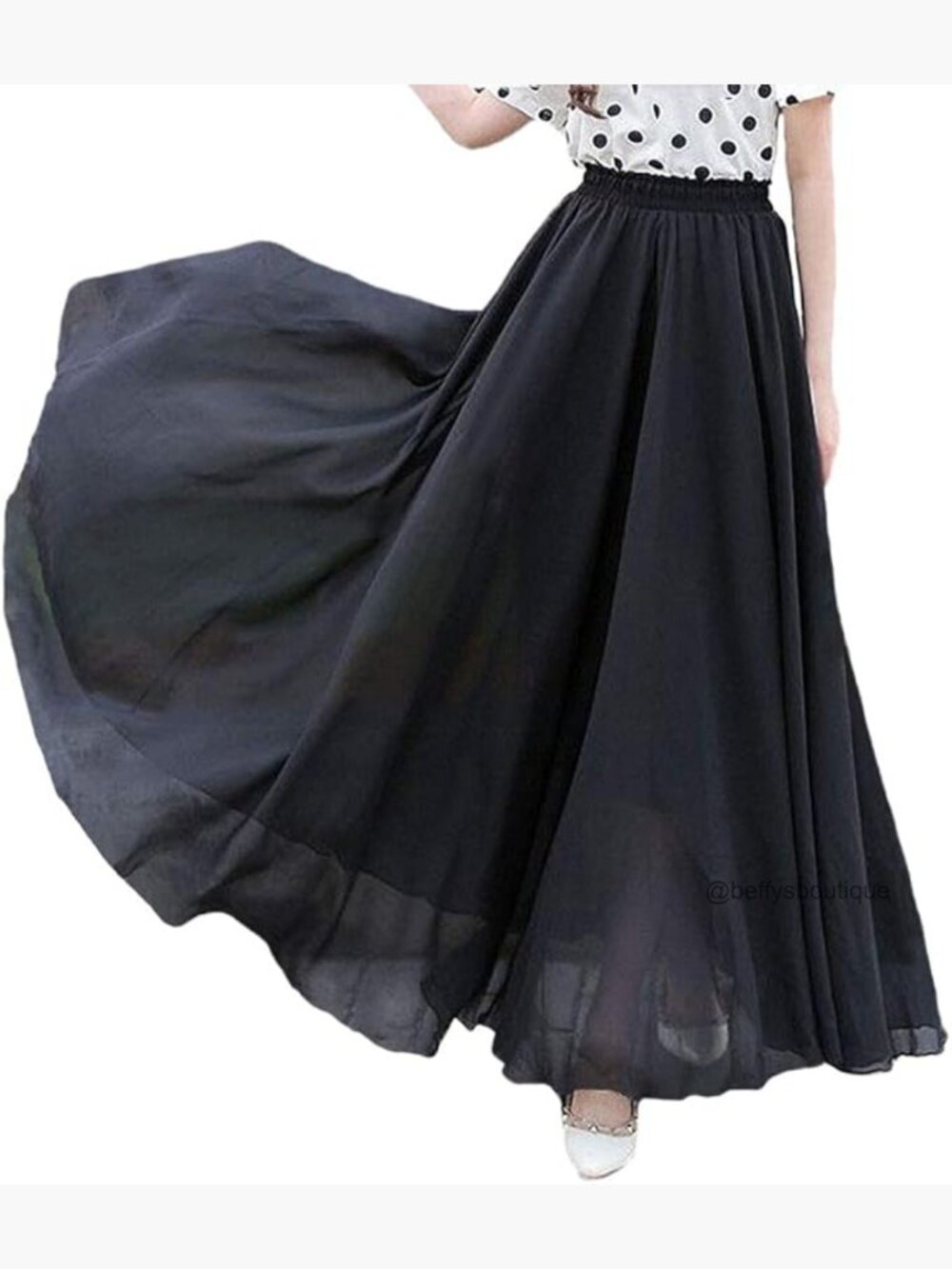 Womens Chiffon Retro Long Maxi Skirt Ankle Length Beach Skirt